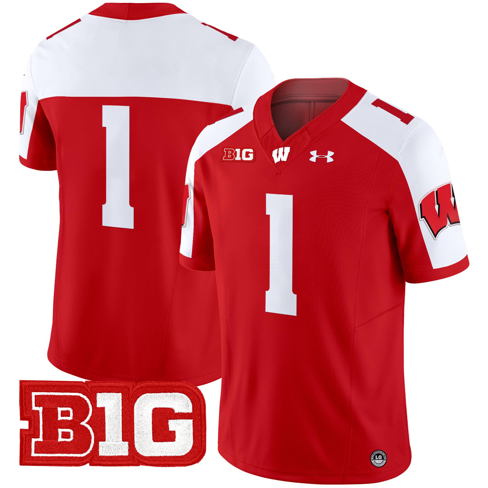 Men Wisconsin Badgers #1 No Name Red 2024 Vapor Limited NCAA Jersey->ncaa teams->NCAA Jersey